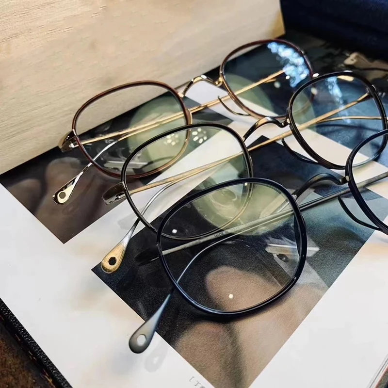 

Japanese Style Pure Titanium Eyeglasses Frame Men Retro Fashion Square Eyewear Ultralight Myopia Prescription Presbyopia Glasses