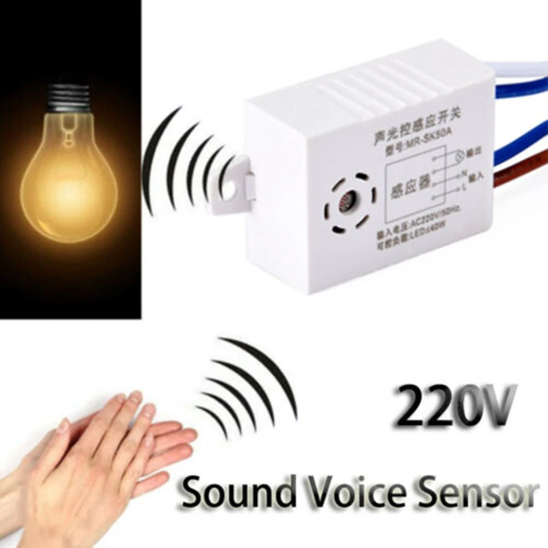 

RYRA 40W Sound Light Sensor Switch MR-SK50A 220V Auto On Off Switch Support LED Downlights Ceiling Lamps Intelligent Switch New