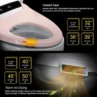 Built-In Bidet,Auto Open Close,One Piece Bidet Toilet Auto Flush Heated Seat,1.27GPF Tankless Bidet  LED Display,Foot Sensor 2