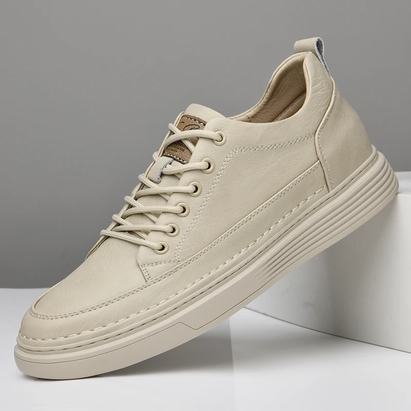 

Genuine Leather Men's Shoes Fashion Italian Casual Shoes High Quality Outdoor Breathable Men Sneakers Tenis Skateboarding Shoes