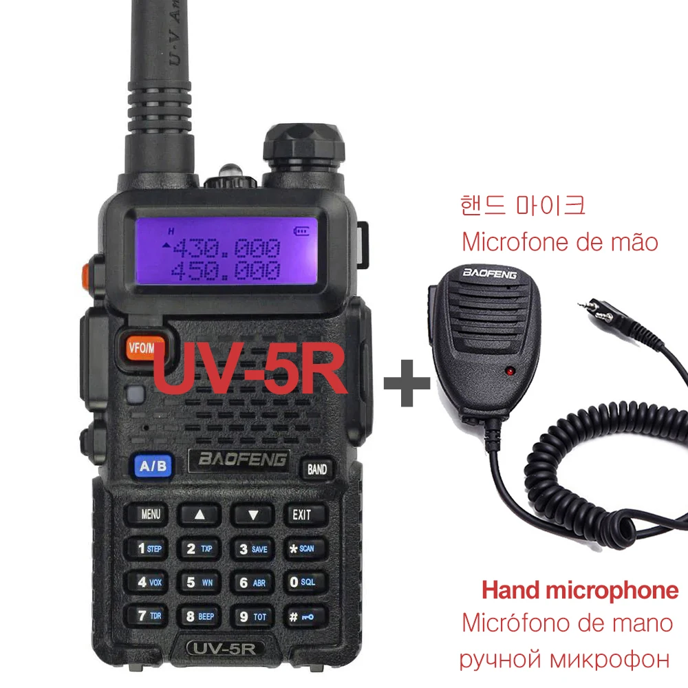 

1pcs Baofeng UV-5R Amateur Radio Portable Walkie Talkie Pofung UV 5R 5W VHF/UHF Radio Dual Band Two Way Radio UV5r CB Radios