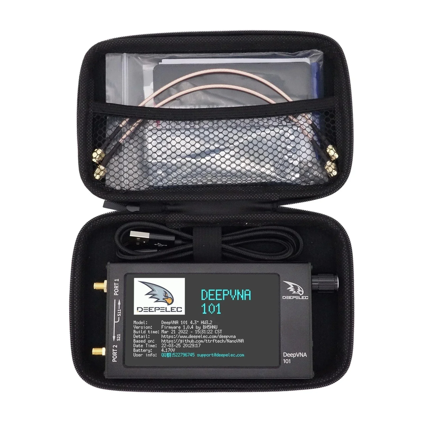 DeepVNA 101 Vector Network Analyzer 4.3 " IPS LCD Screen NanoVNA HF VHF UHF Analyzer Shortwave SWR Meter Plastic V3.2 +Demo Kit