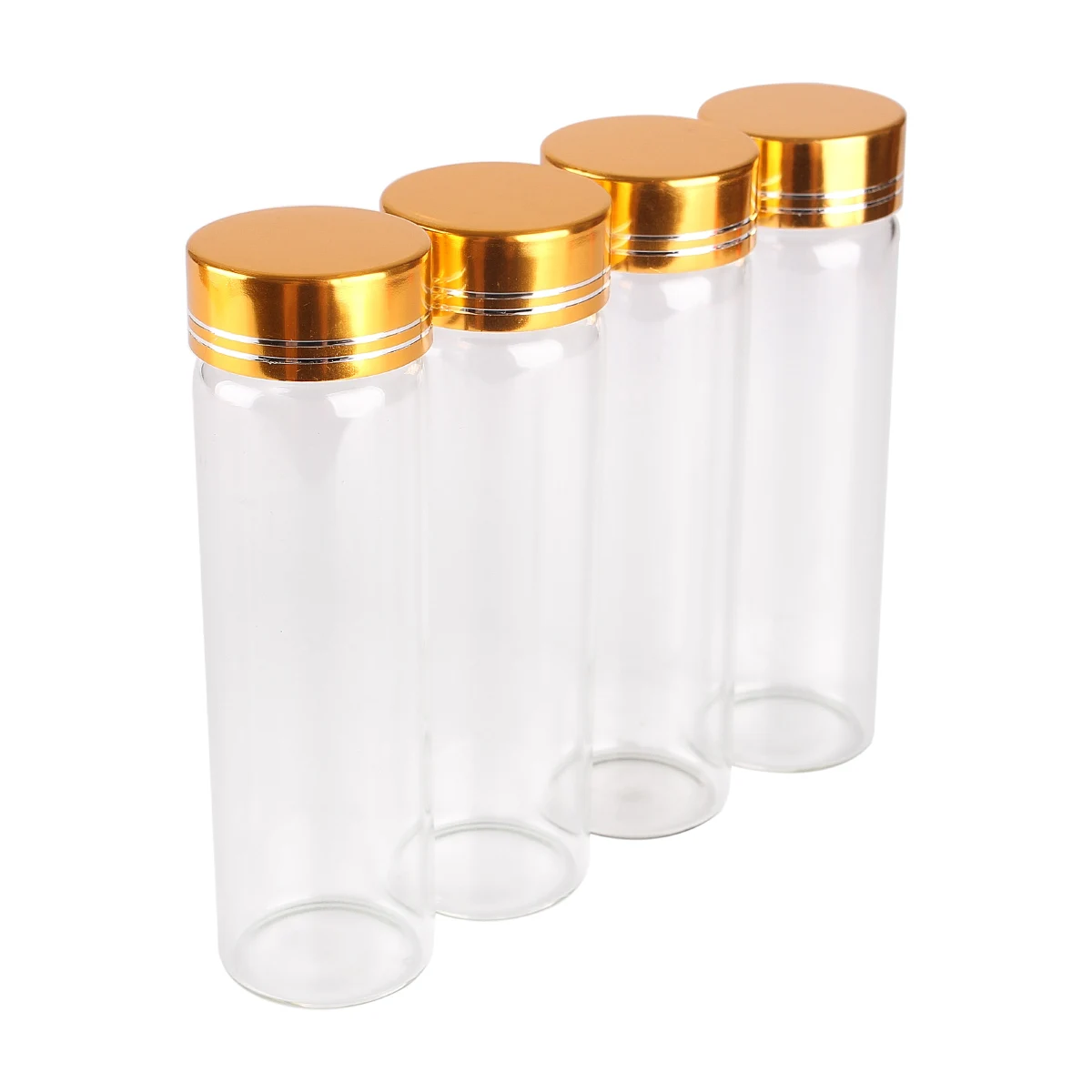 5pcs 50ml 30*100mm Spice Jars Glass bottle with Golden Caps Glass vessels Potion bottles Perfume Bottle for Wedding favors 5