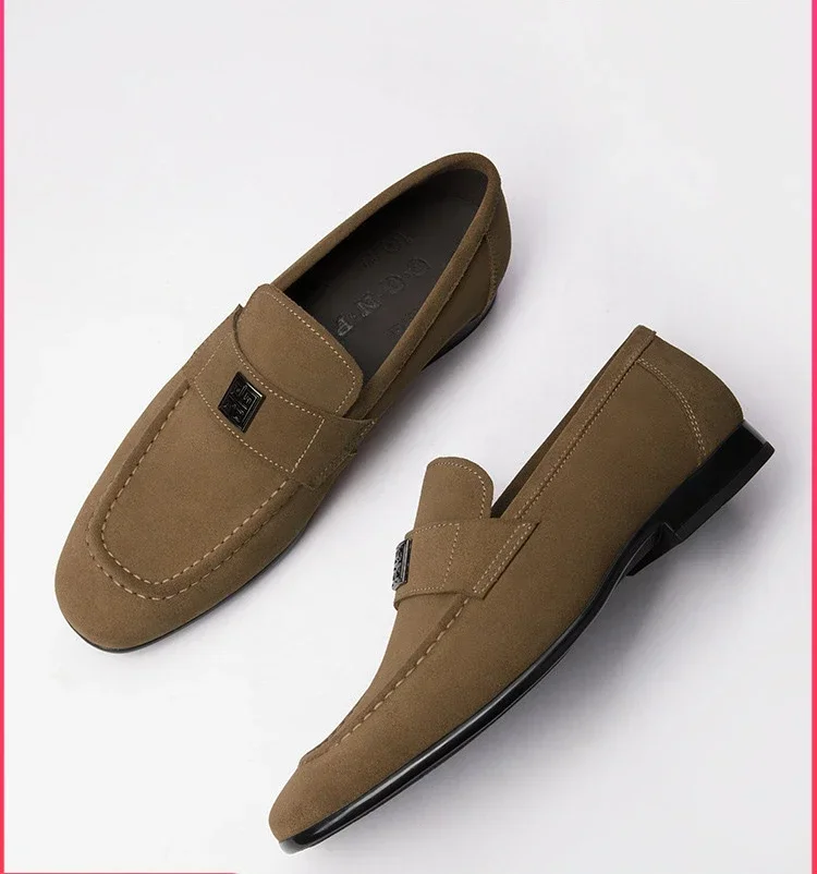 

2024 Spring And Autumn New Men's Formal Shoes, Leather Breathable Pointed Casual Lefu Shoes