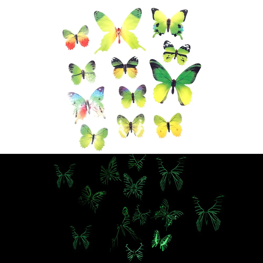 Pacchetto 25 Pezzi Adesivi Farfalle Fluorescenti - 25 Pezzi, 20x15 Cm, Luminosi Al Buio, Per Camerette Stickers Luminosi Notte - Foto 10