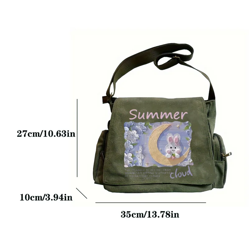 Classic Ladies Crossbody Bag Fashion Retro Printing Satchel Creative Oil Painting Landscape Large Capacity Shoulder Bag