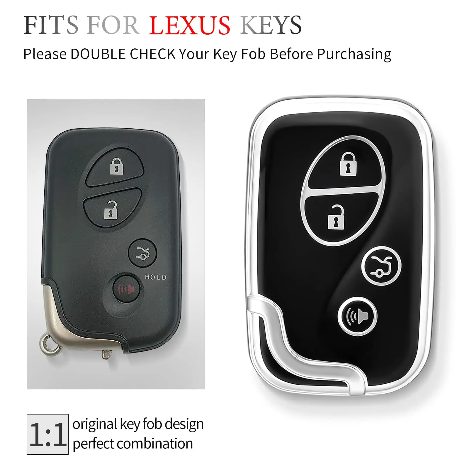 OFFCURVE Premium Leather Key Fob Cover for Lexus – Elegant and Durable Protection
