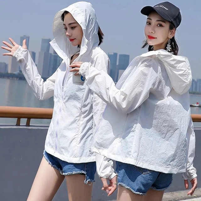 UV Sun Protection Clothes Women Hooded Thin Coat Long Sleeve Breathable Sunscreen Jacket Summer
