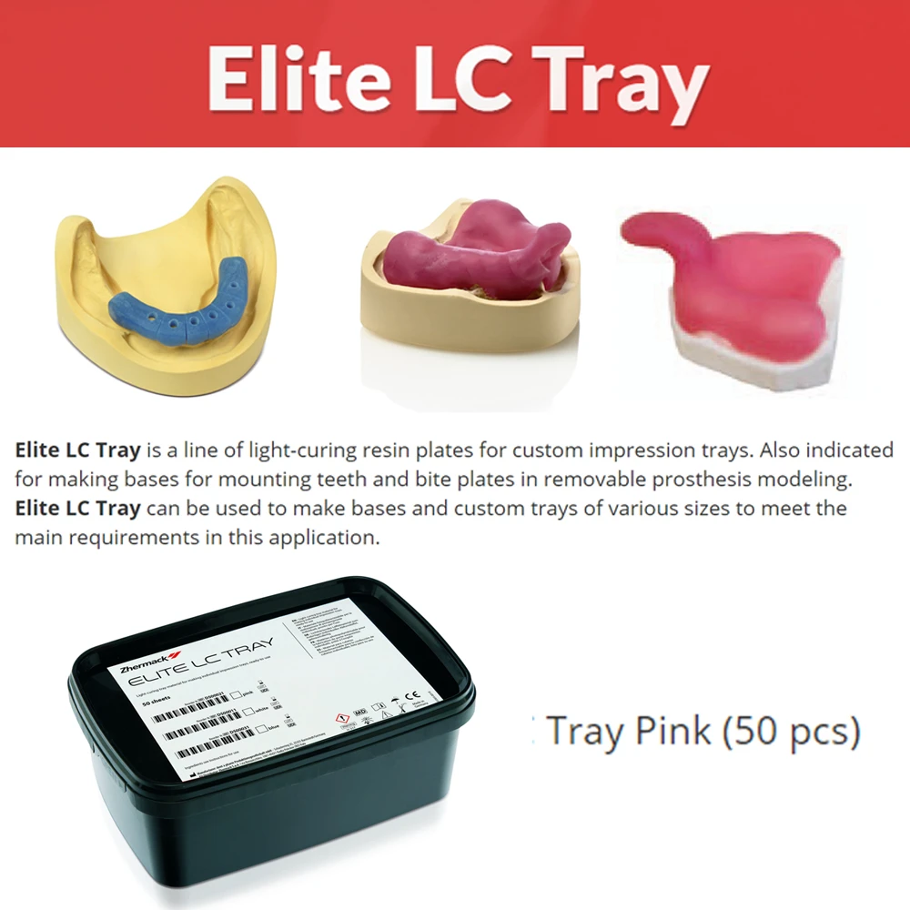 Zhermack Elite Lc Tray Dental Light Curing Custom Base Plate Material