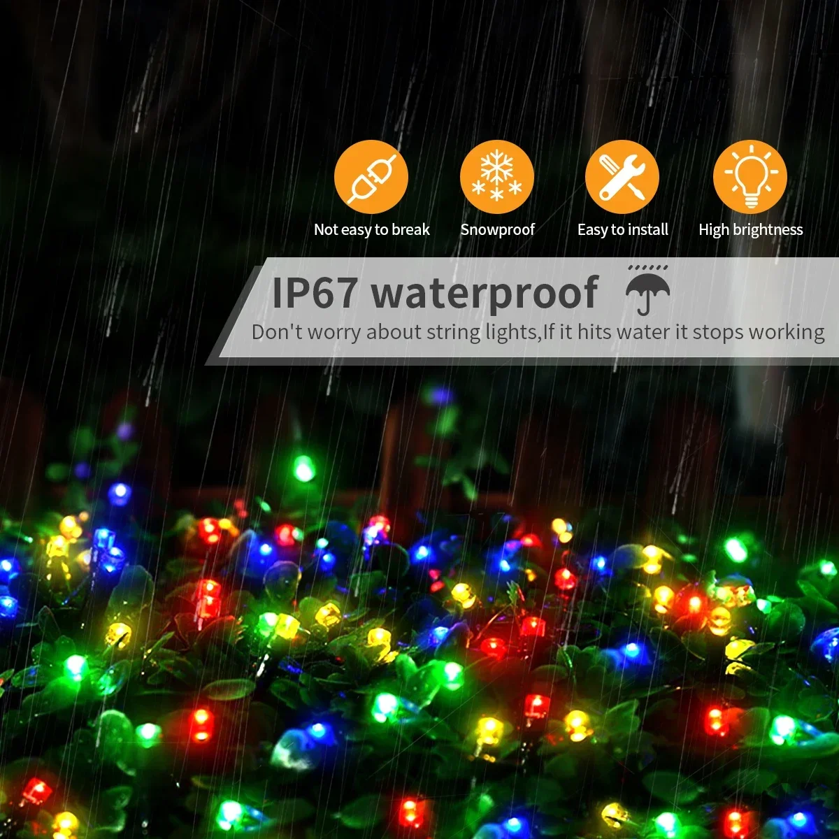 Multi-Color LED String Lights with 8 Modes for Outdoor & Holiday Decor