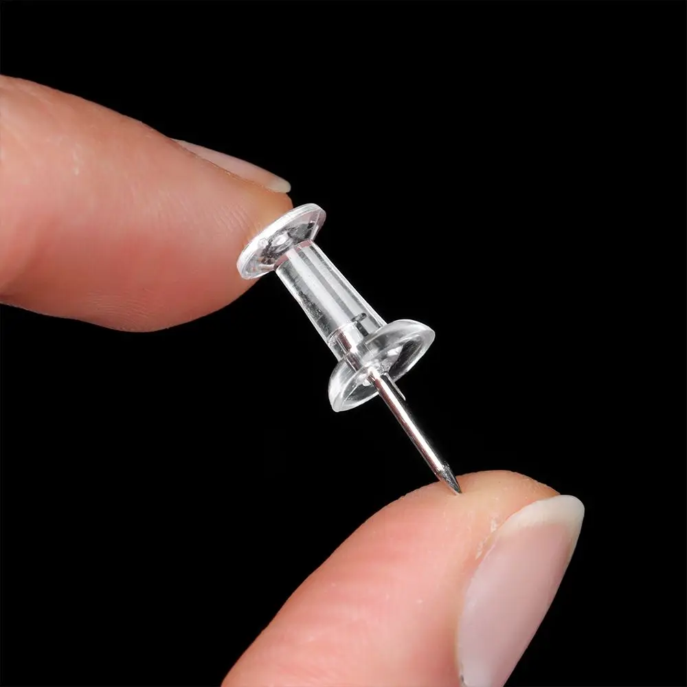 100 Pcs Reusable Board Thumb Tacks Buttons Pins Push Pins Drawing Stationery Supplies Clear Push push pins