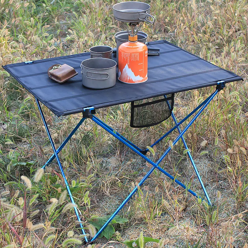 

Lighten Up Folding Camp Tables Blue+Black Protable Outdoor Desk Table with Bag Hiking Carry Easy Desks ,For Picnic