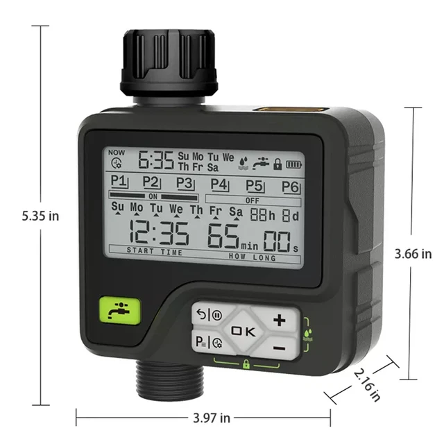 Eshico Garden Tools Öntözőrendszer Állítható Kényelmes Telepítés Vízálló Tervezés Nagy Lcd Kijelző Digitális Öntözési Időzítő - Image 3