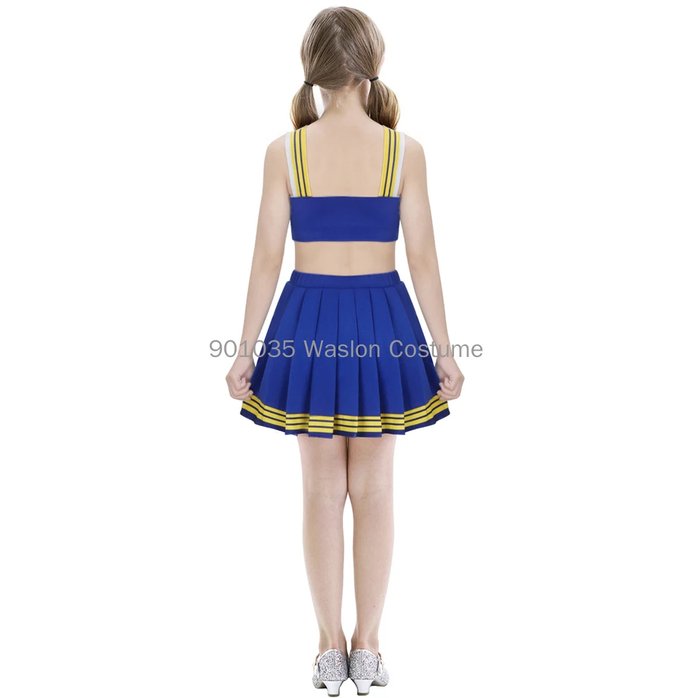 Kid Girl Cheerleader Uniform for TS Shake It Off Blue White Cheerleading Outfits Fan Concert Party Costume cheerleading costume