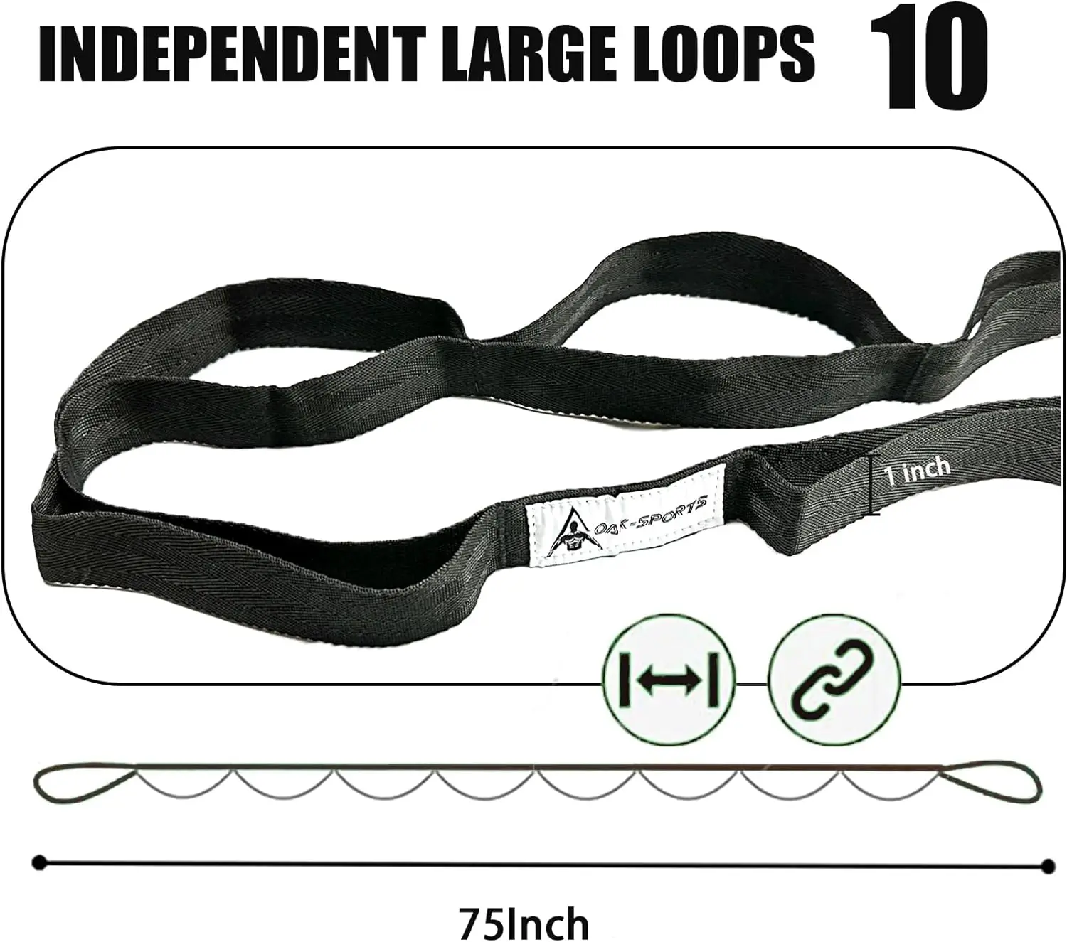 Stretching Strap yoga strap aerial yoga strap Yoga Strap with Loops Stretch Straps for Physical Therapy Non-Elastic Exercise for Pilates Dance