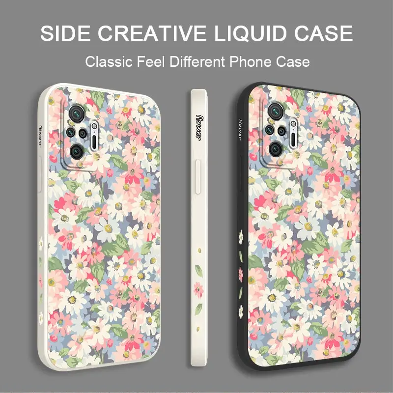 Note 10Pro Canvas Flower Silicone Phone Case For Xiaomi Redmi Note 10Pro 10S 10 11S 10T 9T 9S 12 12Pro 12S 11Pro 11 11EPro Cover — view 2