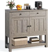 Farmhouse Buffet Sideboard Cabinet, Stylish Console Table with 2 Cabinets,Open Storage Shelf, Entryway Sofa Table for Coffee Bar 2