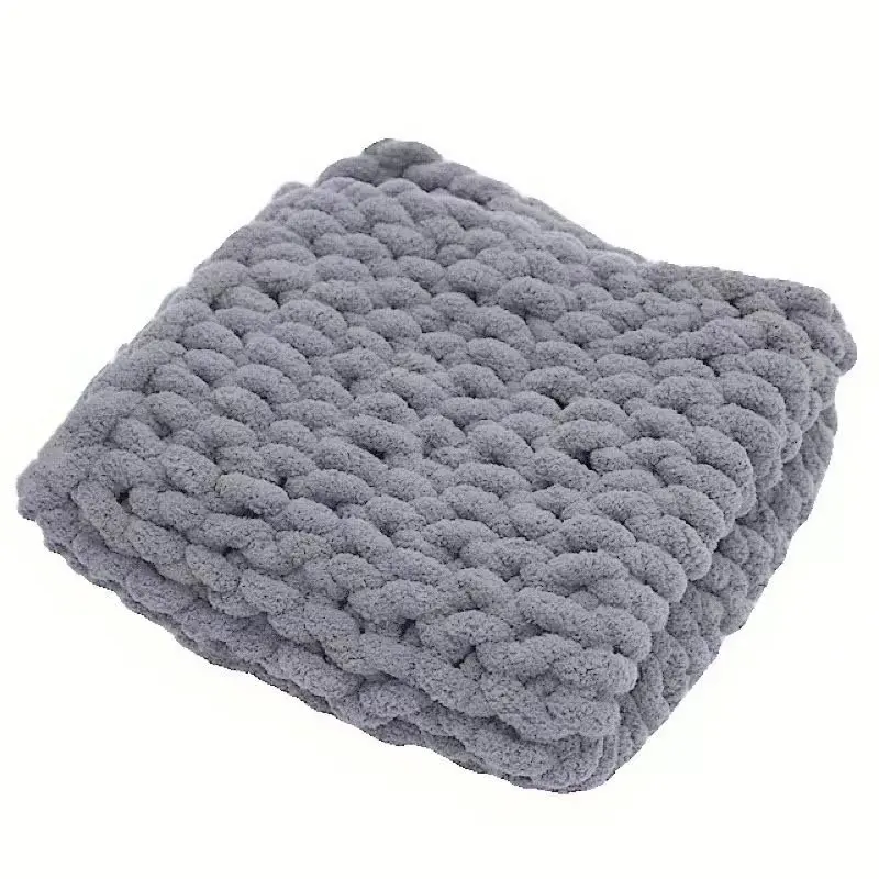 담요 뜨개질을위한 Chunky Giant Chenille 원사 두꺼운 크로 셰 뜨개질 스레드 홈 DIY 팔 니트 쿠션, 카펫, 250g, 27m,