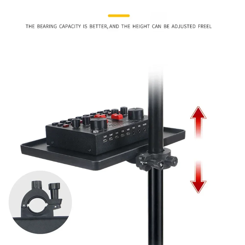 Sound Card Tray/Phone Holder Microphone Stand With Phone Clip Fit For Live Tripod Bracket Accessories
