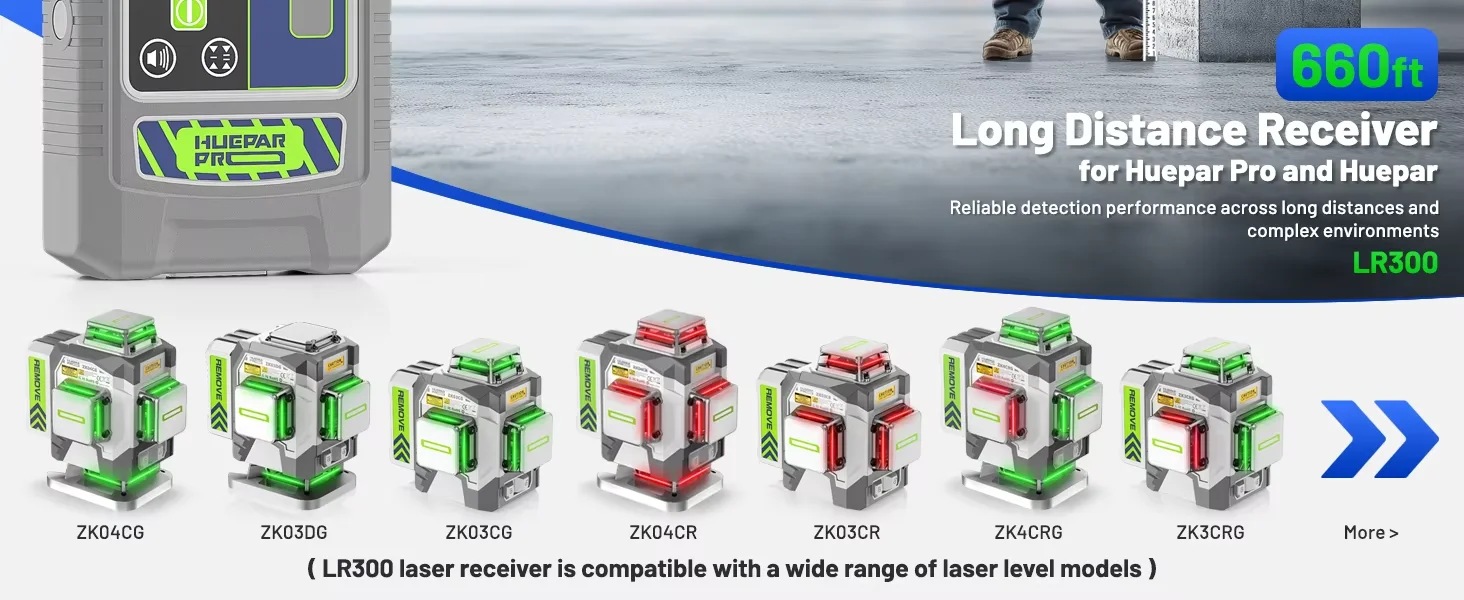 LR300 Laser Level Receiver Detector Suitable for Red and Green Line With Dual Bu
