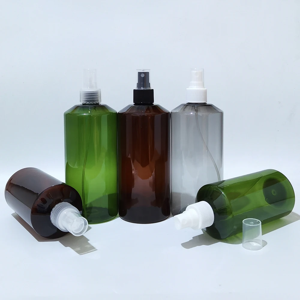 

14pcs 300ml 500ml Empty Gray Green Bottles For Perfumes,PET Container With Sprayer Pump Fine Mist Spray Bottle Cosmetic Packing