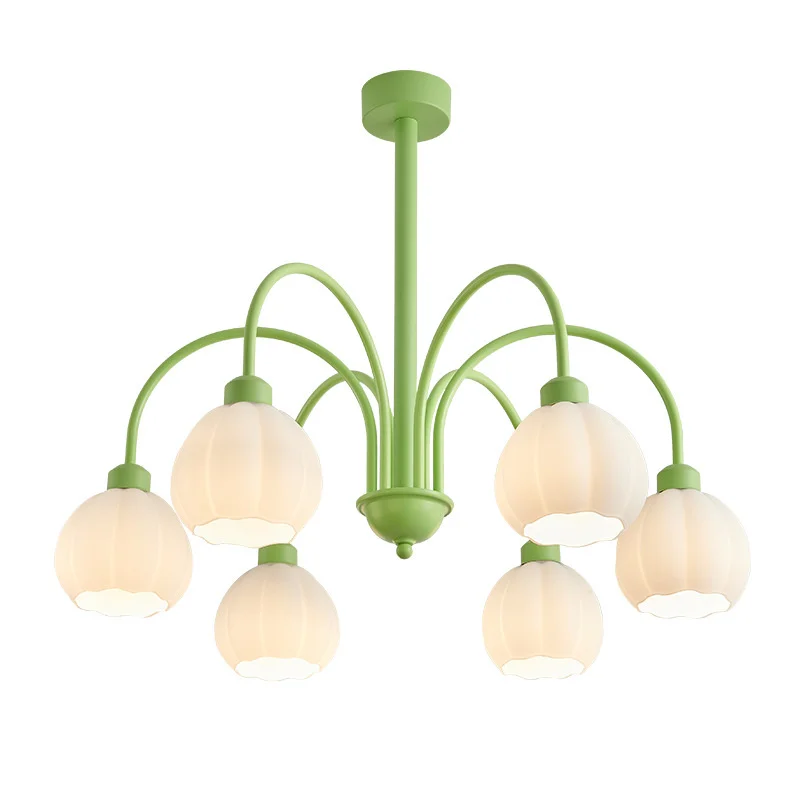 

2023 Modern Cream Stylish Ceiling Chandelier for Bedroom Dining Room Kitchen Hanging Lamp White Glass Lampshade Cafe Droplight