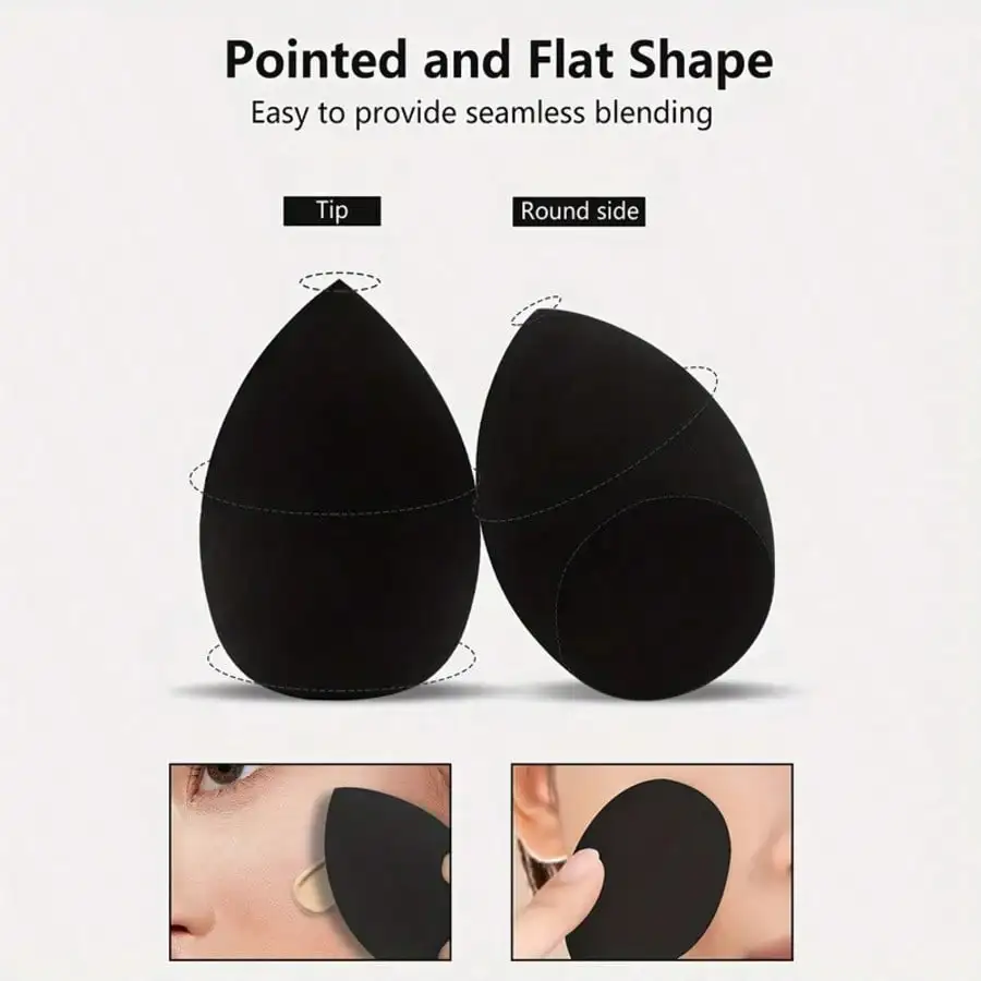 8Pcs High-Density Egg Sponges - Hydrophilic & Latex-Free for Liquid | Hypoallergenic Non-Slip Grip, All Skin Types