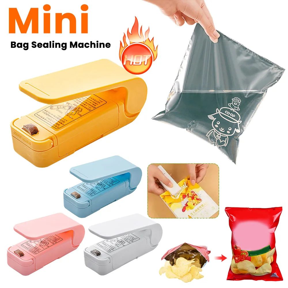 Mini Heat Bag Sealing Machine Portable Package Sealer Bags Thermal Plastic Food Bag Closure Vaccum Food Packaging Heat Sealer