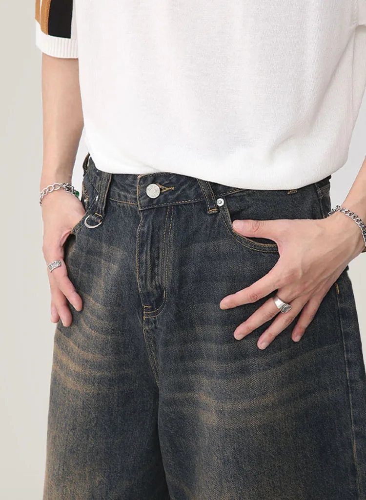 Summer Men&rsquo;s Ripped Casual Jeans Pants Trendy Lightweight Denim Trousers Relaxed Fit Male Fashion Streetwear
