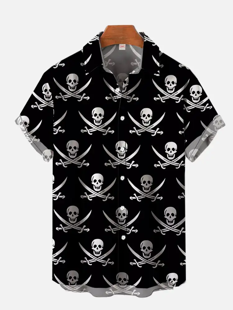 New 3D Printing Men's Hawaiian Short Sleeve Shirt Flying Pig Print Men's Fashion Top Casual Loose Plus Size Men's Shirt 2024