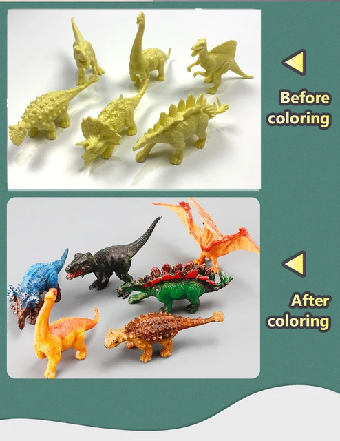 Kit De Escayola Para Pintar Dinosaurios 3D – 7 Figuras De Yeso Con Pinceles Y Colores – Regalo Para Niños De 4 A 12 Años