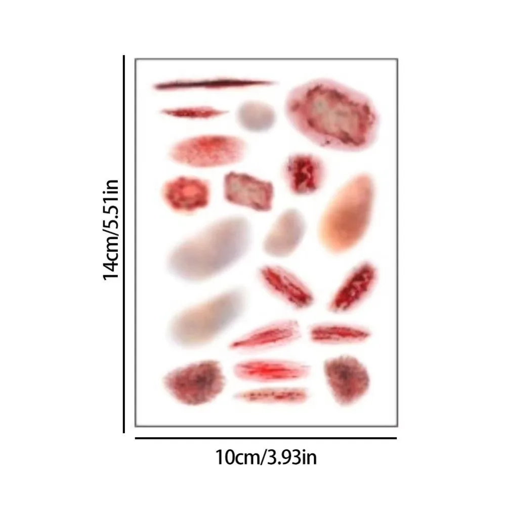 1/4PCS Waterproof Wound Bruising Temporary Tattoos Lasting Realistic Cosplay Arm Ankle Scar Tattoo Stickers 3D