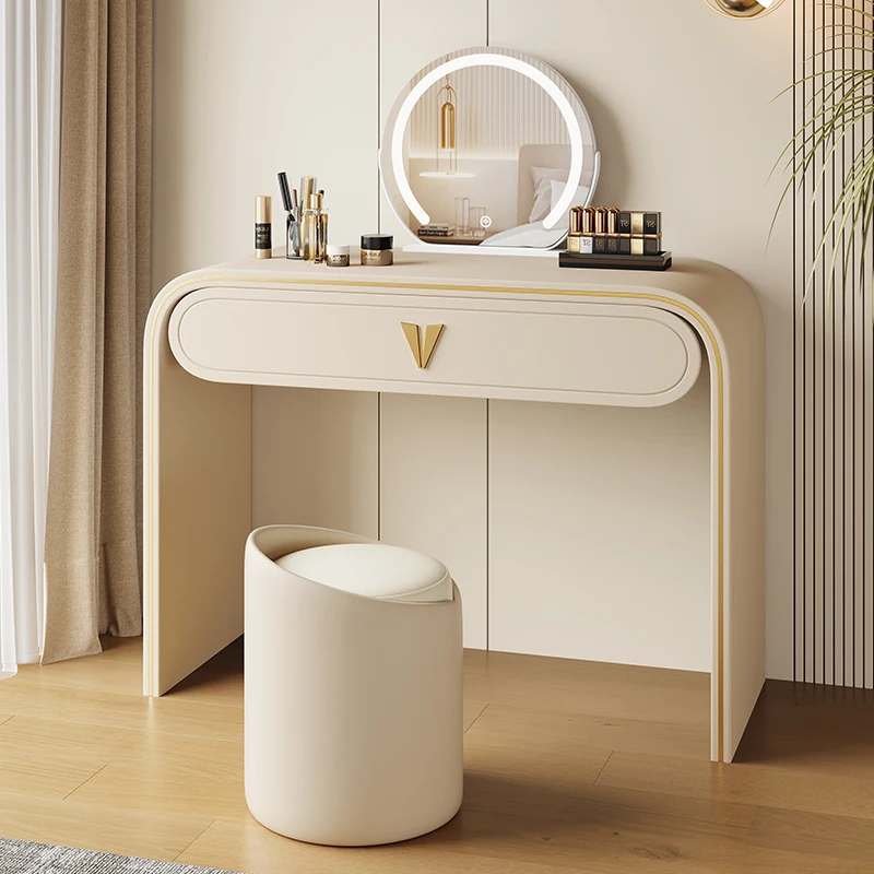 

Mirror Dressing Table Console Storage Vanity Luxury Drawers Cabinet Stool Makeup Bedside Tocador Maquillaje Home Furniture