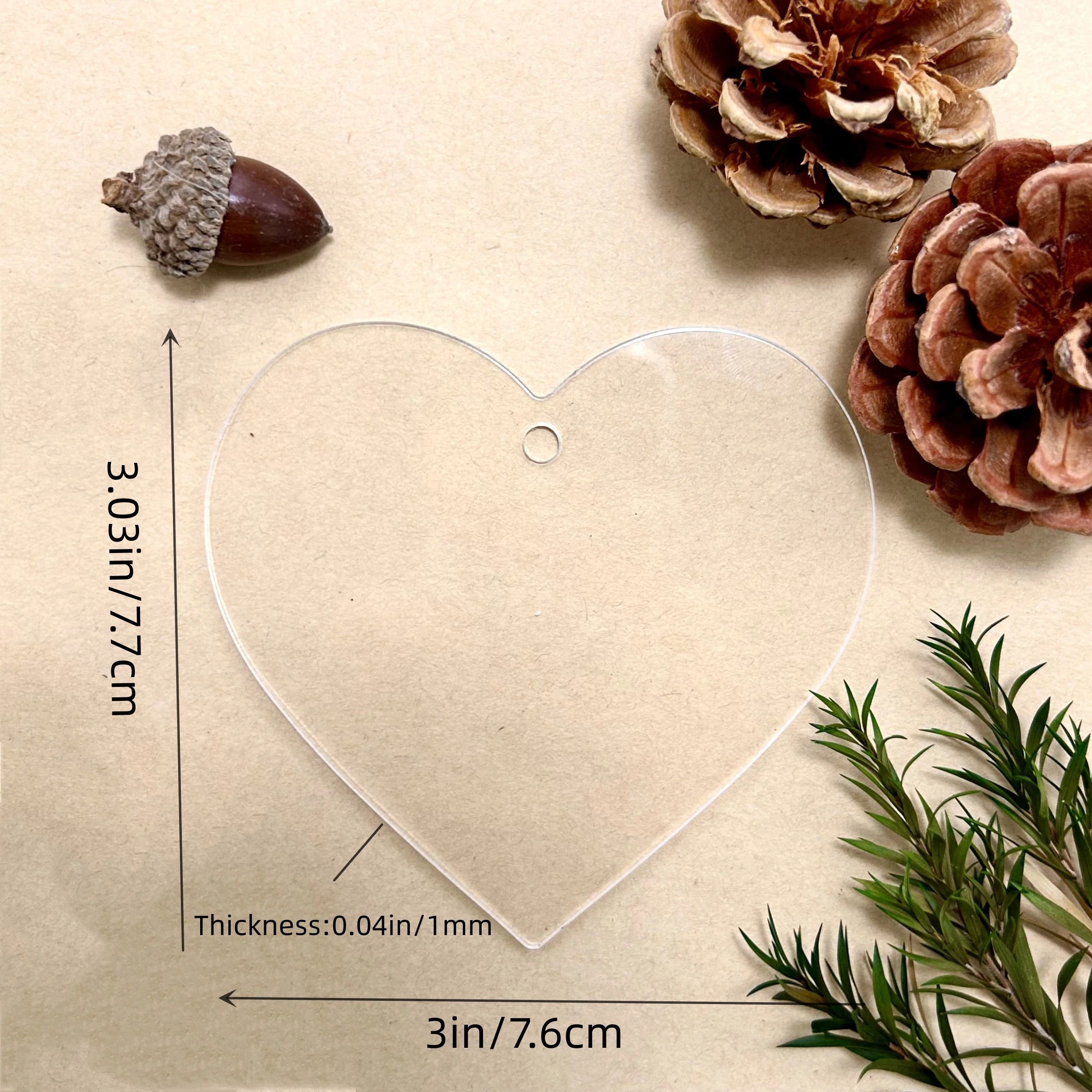 50PCS Clear Blank Acrylic Christmas Ornaments for Tree Decorations
