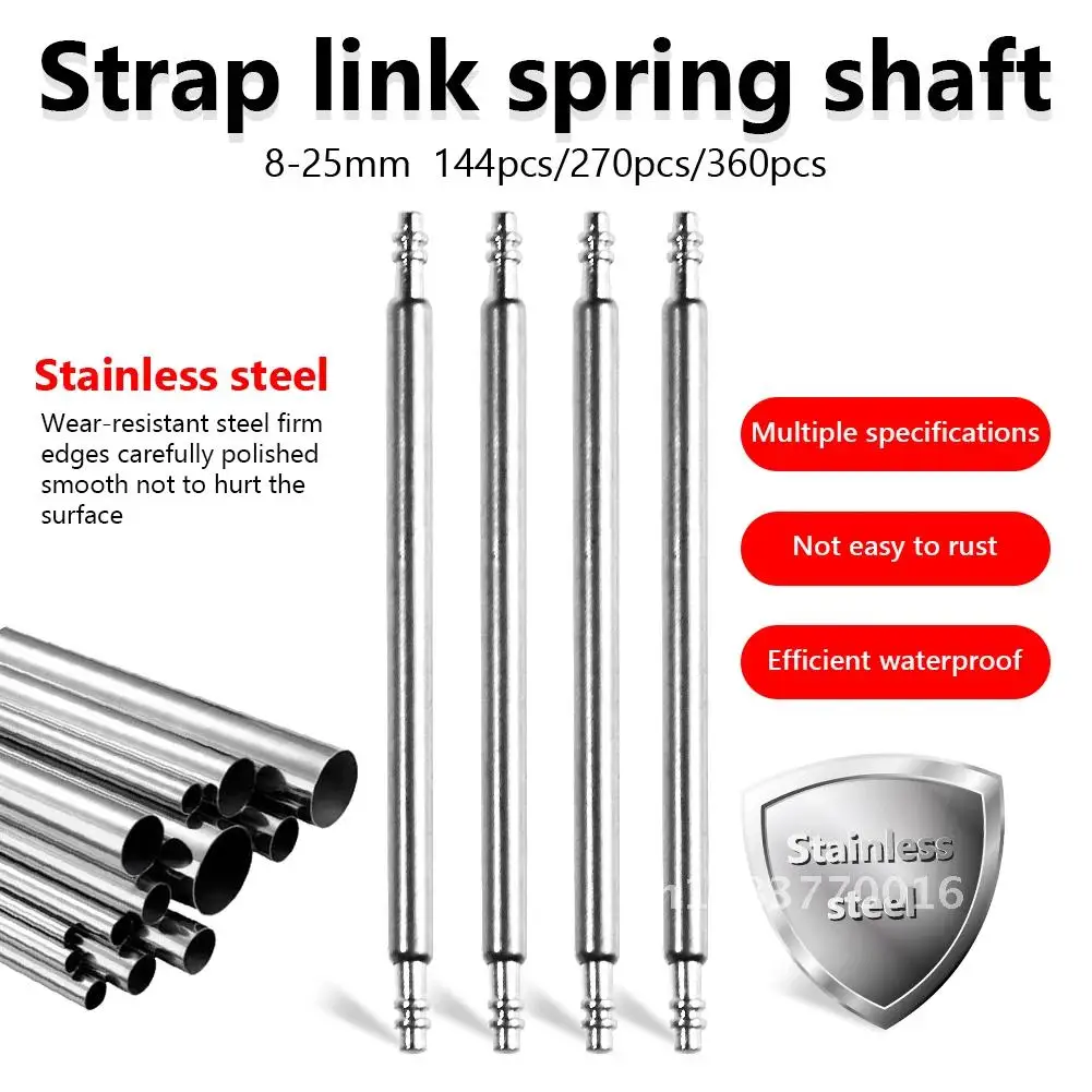 

Watch Band Strap Stainless Steel Spring Bars Pins 8mm-25mm Strong 144/270/360Pcs Watchbands Repair Replacement Straight Silver
