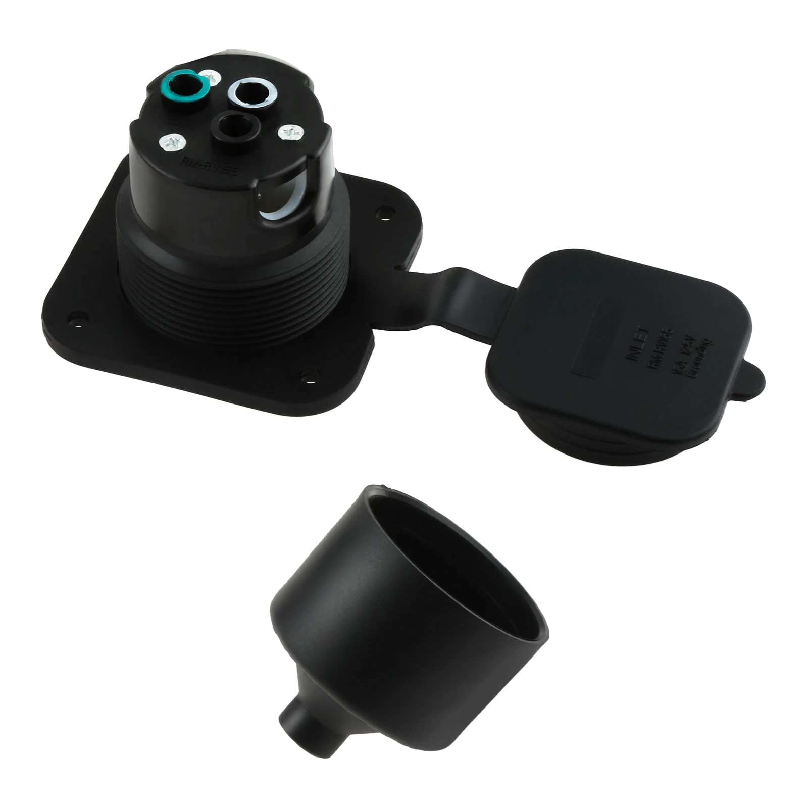 

1Set 15 Amp 125v Flanged Inlet 100V-125V with Stainless Steel Screws Fits for RVs Campers Cars Trailers Marine Boats Car Parts