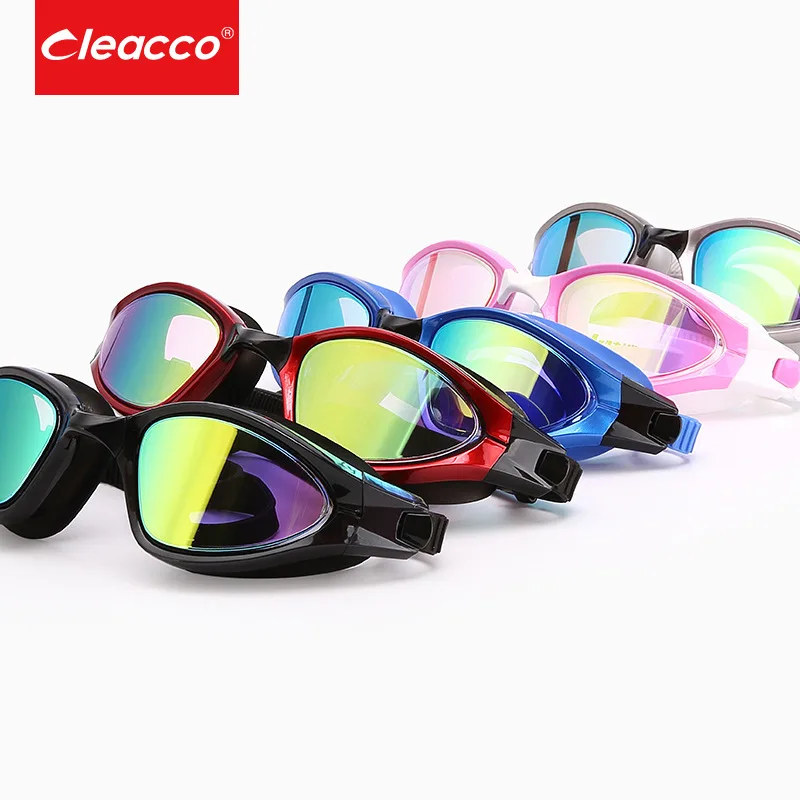 Cleacco Professional Swimming Goggles Anti Fog UV Plating Lens Waterproof Adjustable Swimming Glasses Eyewear men women