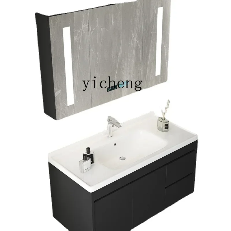 

XL Solid Wood Bathroom Cabinet Mirror Cabinet Washstand Light Luxury Wash Basin Wash Basin Cabinet Combination
