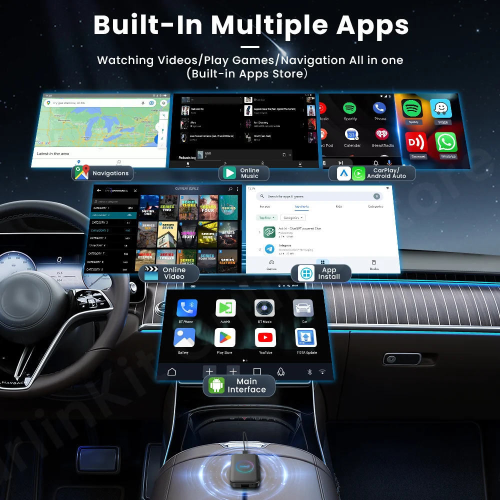 CarlinKit Lite Tv Box HDMI ȵ̵    Netfix Youtube IPTV Spotify  CarPlay/ȵ̵ ڵ Wifi BLE