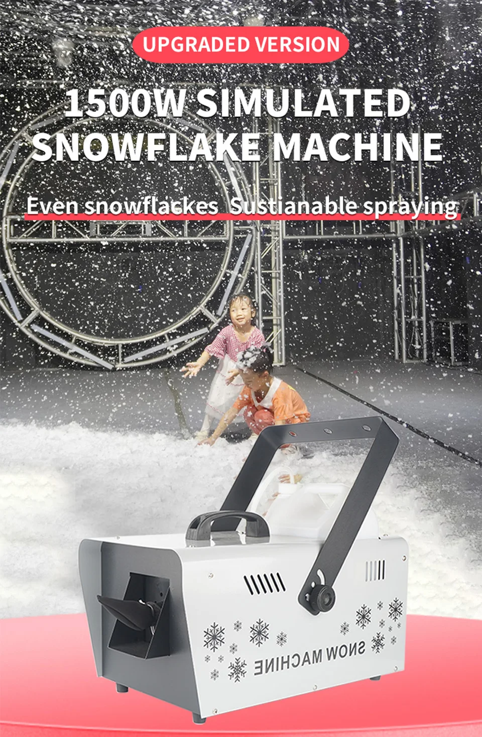 1500W Remote Control Stage Snow Machine Snow Effect DMX Snow Maker Machine Party