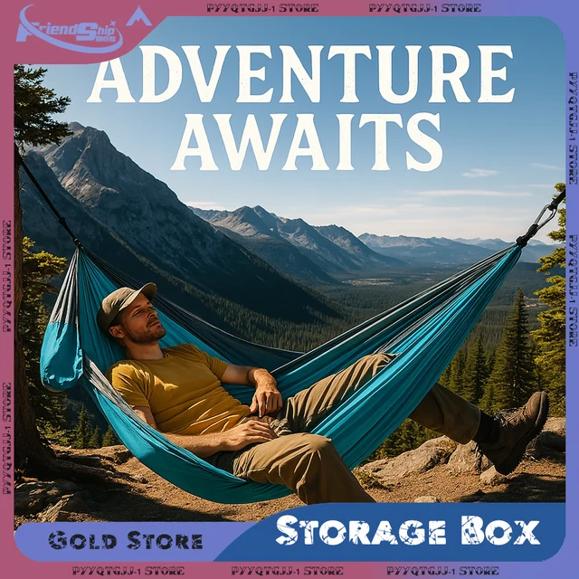 Outdoor Camping Hammock With Nylon Color Single Person Portable Matching Hammock High Strength Parachute Fabric Hanging Bed 1