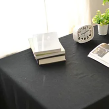 

Cotton Tablecloths, Waterproof Table Covers Pure Color Simplicity Black Dining Table Coffee Table Deco