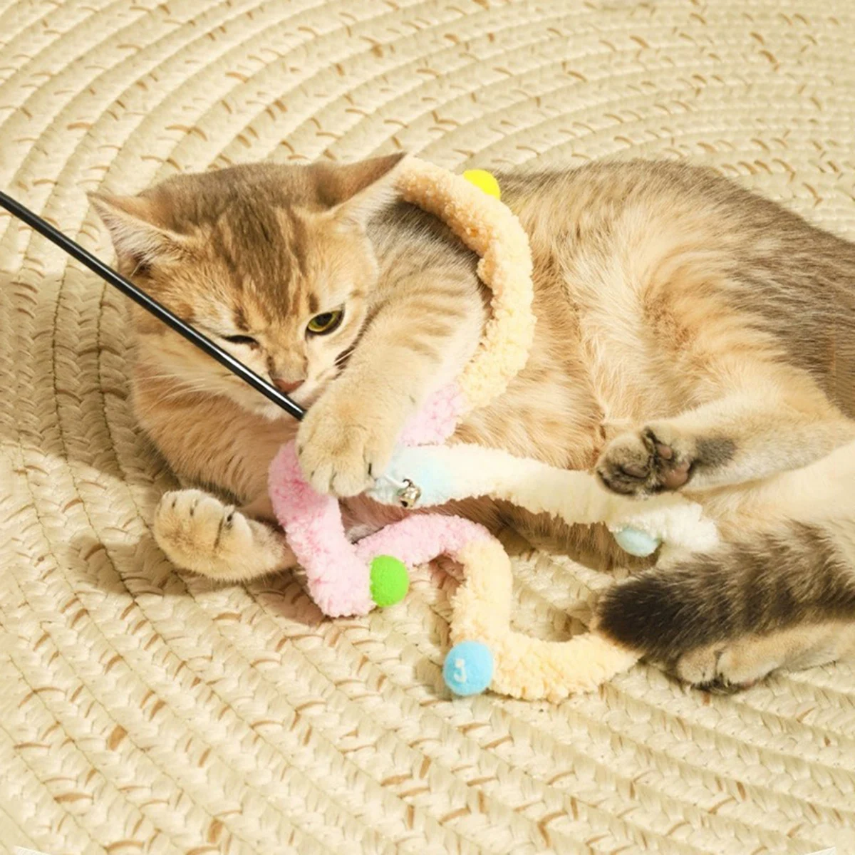 Cat Teaser Stick Interactive Toy Portable Lightweight