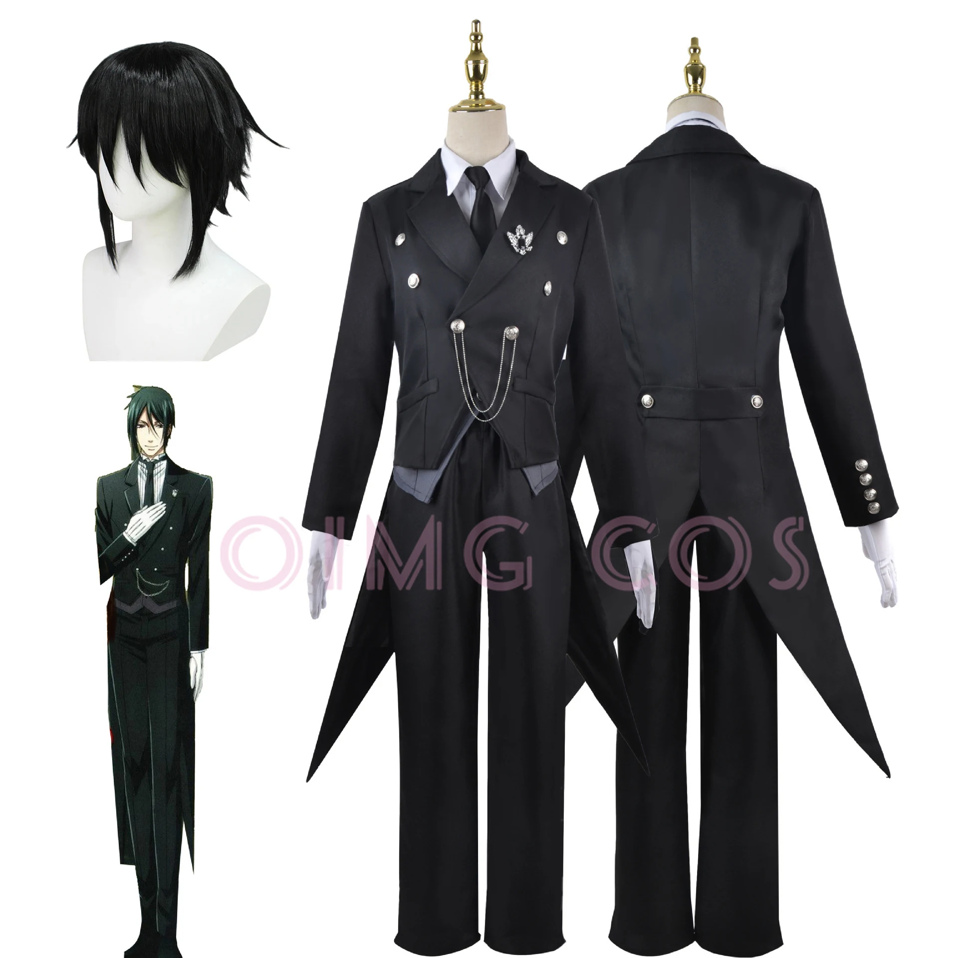 Sebastian Michaelis Cosplay Costume Black Butler Adult Carnival Uniform Wig  Anime Halloween Party Costumes Masquerade Women Game - AliExpress, image size:1920x1920