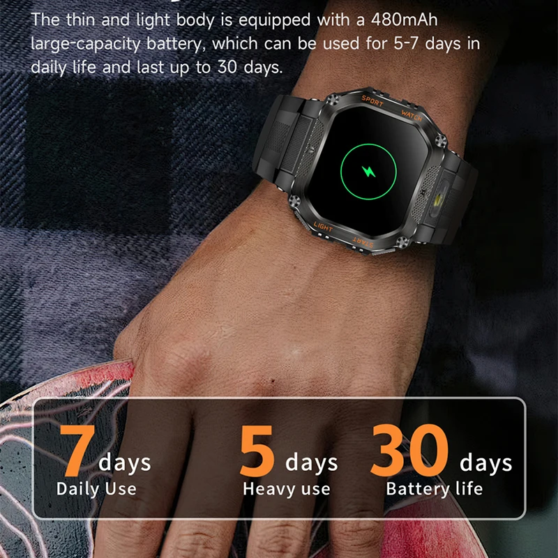 2025 New Sports Smart Watch Man 30 ATM Waterproof 1.75 Inch HD Screen Bluetooth Call 100+ Sports Mode Compass Smartwatch Men