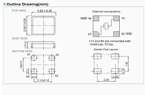 10PCS/LO 3225 20MHZ 20.000M 20PF 3.2X2.5MM 4P 패시브 수정 발진기