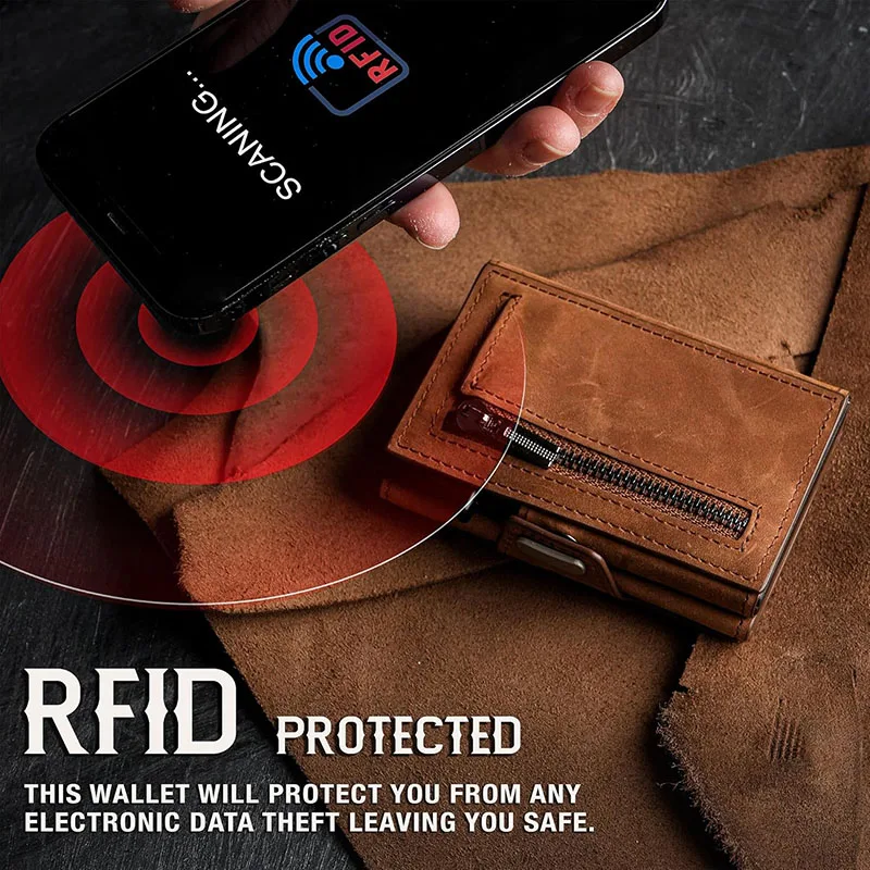 Elegant Genuine Leather RFID-Blocking Cardholder - Slim, Stylish Gift