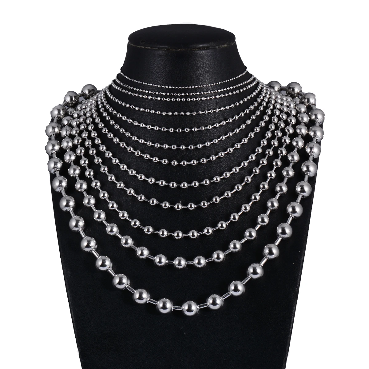 1.2-6mm Stainless Steel Ball Chain Necklace For Pendant or Dog Tags Chains Jewelry Making 10 Connectors stainless steel necklace