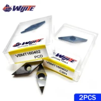 Machine-outil VBMT 160402   VBMT 160404   VBMT 160408   Outil de tournage PCD pour aluminium cuivre CBN, traitement d'outils en acier dur et fonte VBMT 2