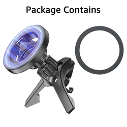 Magnetic Car Vent Phone Mount with Universal Air Vent Clip (Black)